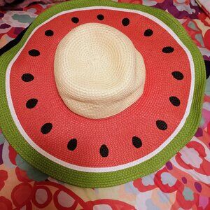 Magid Hats Straw Watermellon Wide Brim Floppy Straw Sun Hat , Womens New